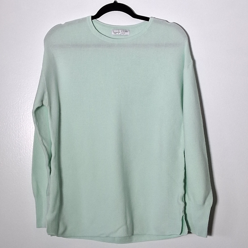 Kersh sweater Long Sleeve lightweight organic cotton and lyocell mint green